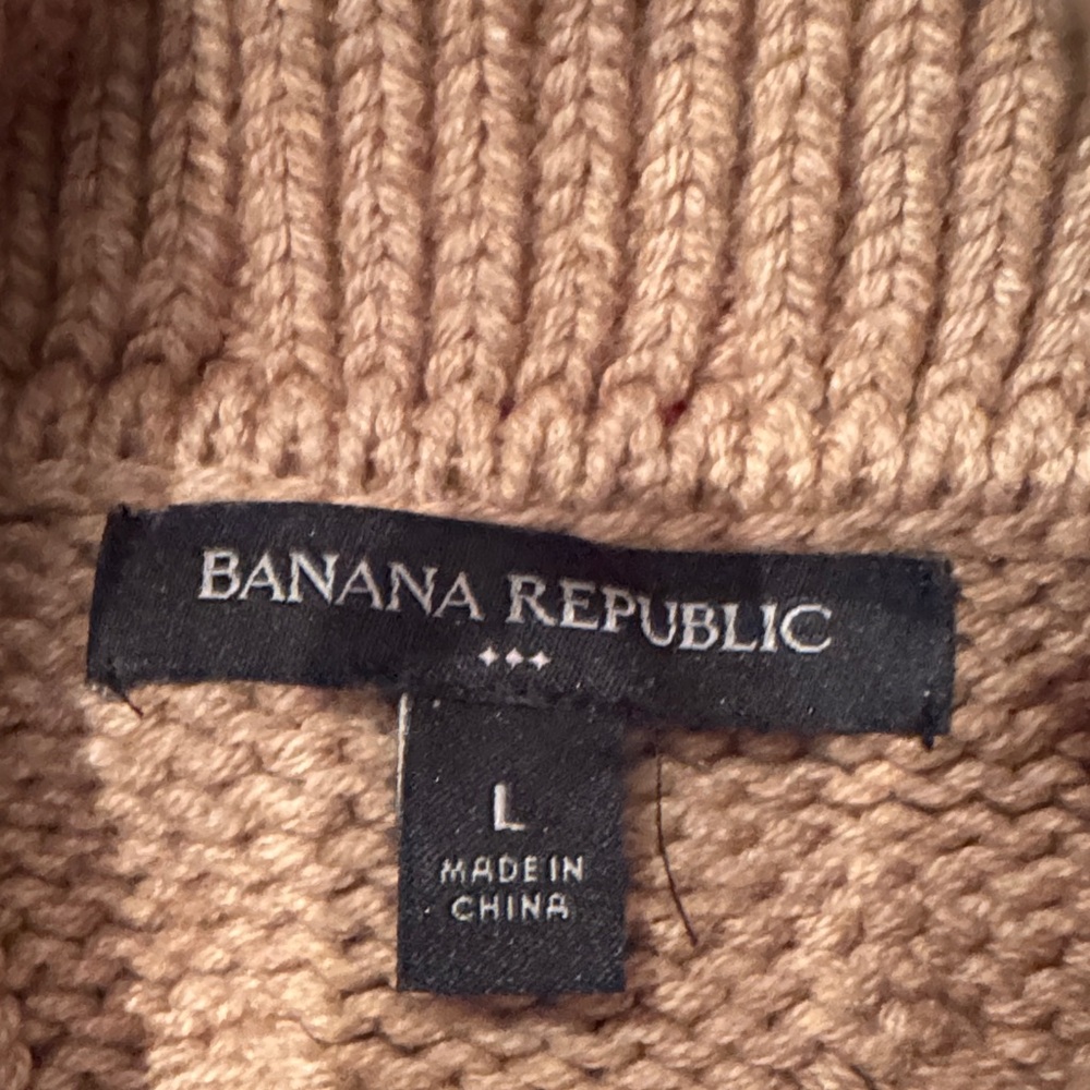 Banana Republic Cable Knit Turtleneck Sweater - Cream - Picture 2 of 2